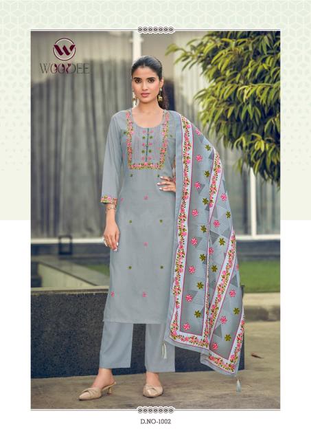Woodee bawree 3pcs wholesale raw material for kurtis in delhi